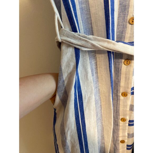 NWOT Red Carter Linen Belted Waist Maxi Dress with POCKETS - Picture 4 of 7